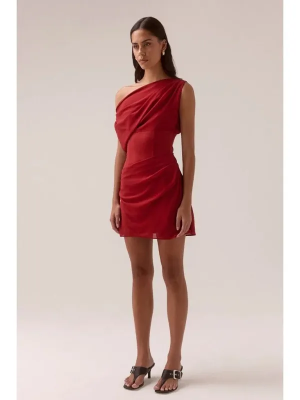 SOVERE Ada Mini Dress in Spiced Apple XSmall New Womens Off the Shoulder - Image 12
