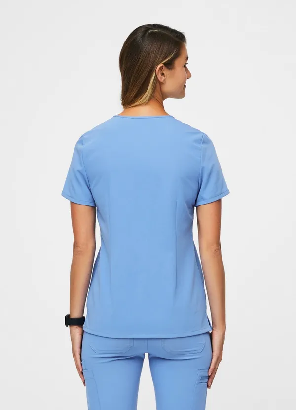 FIGS Casma Three-Pocket Scrub Top Ceil Blue - Image 2