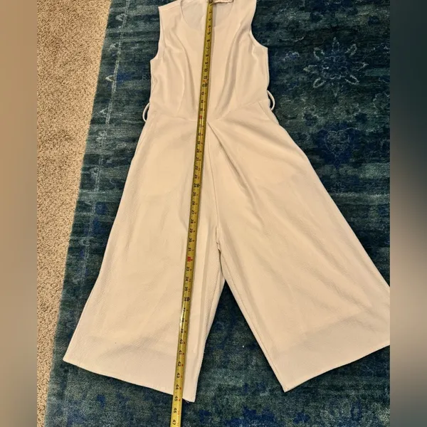 Bishop + Young White Jumpsuit Bridal Honeymoon Elopement Summer Resort Wide Leg - Image 7