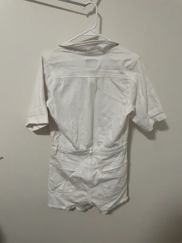 American Eagle White  Denim Romper - Image 2