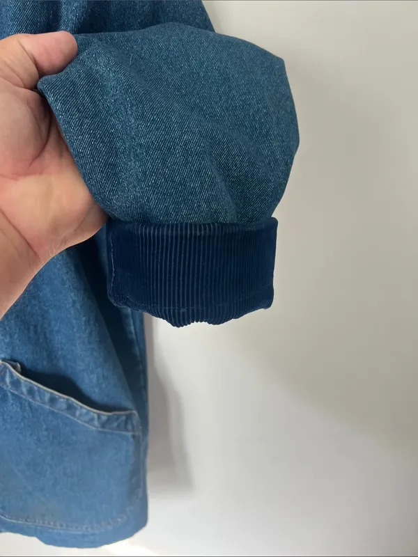 Out Brook vintage Denim Flannel Lined Denim Women’s Jacket, sz Medium©️ - Image 8