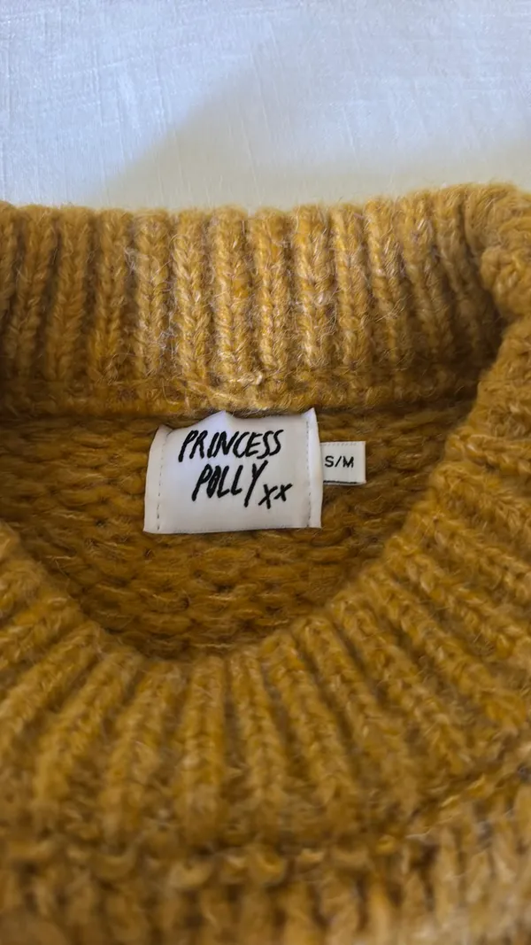 Princess Polly Sweater Yellow S/M - Image 3