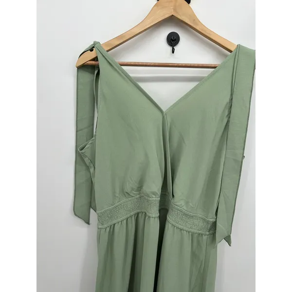 PrettyGarden Womens L Sage Green Tiered Maxi Dress Smocked Boho Cottagecore‎ - Image 6