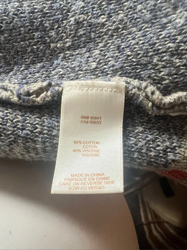 Striped Open-Front Draped Cardigan Sweater - Gray, Red & Cream - Image 3