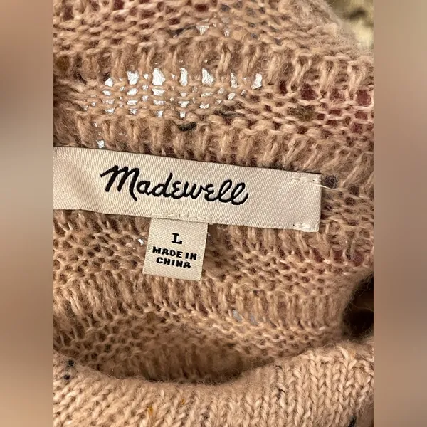 Madewell Women’s Belmont Mock Neck In Donegal Blush Sweater Size L‎ - Image 5