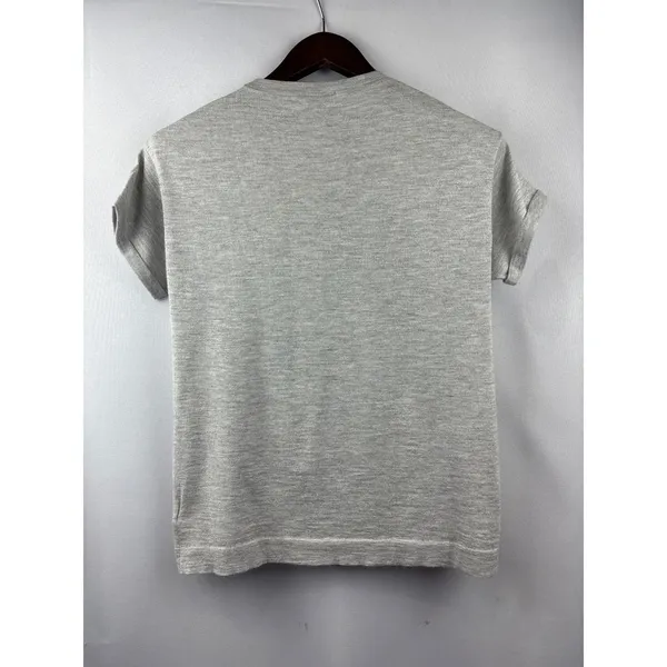 Women’s Brunello Cucinelli Small Light Heather Grey Sparkly Cashmere Shirt - Image 3