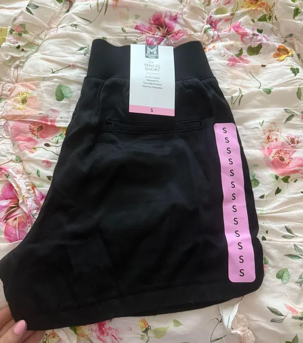 Black Tencel Shorts - Image 2