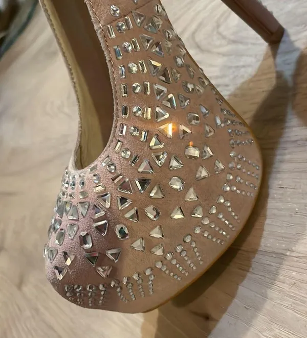Chinese Laundry Elise sparkle platform heels with silver rhinestone 6 - Image 8