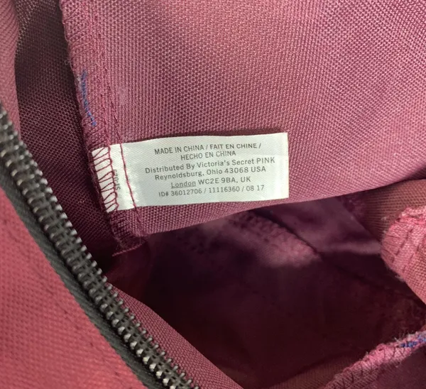 VICTORIA'S SECRET MAROON ORCHID DUFFLE TRAVEL TOTE BAG 18" x 15" x 7" - Image 4