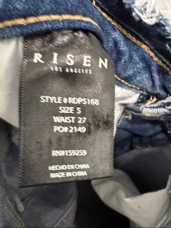 Risen Distressed Straight-Leg Jeans 27 - Image 7