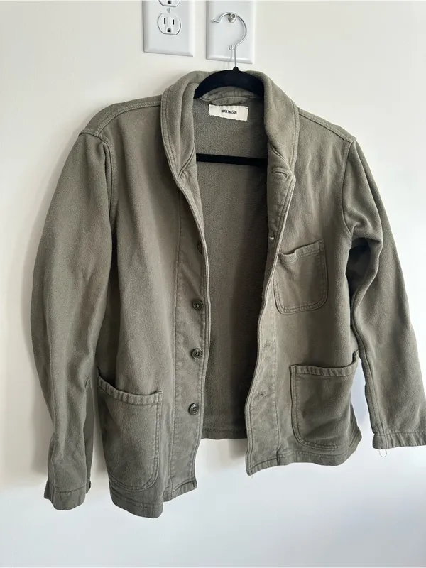 Buck Mason Olive Green Casual Button Jacket Size XS - Image 2