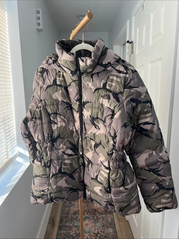 The North Face Gotham II Hooded Down Puffer Jacket Camo Army Green - Women's XL - Image 2