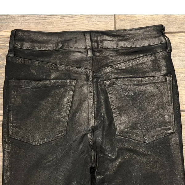 NWT Free People We The Free Coated Black High Rise Skinny Jeans‎ Raw Hem Size 28 - Image 9