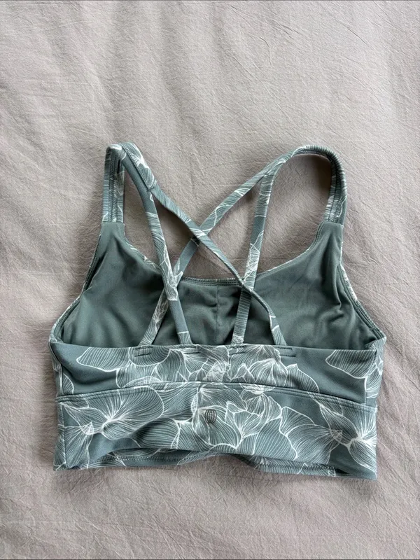 Blue Floral Sports Bra - Image 2