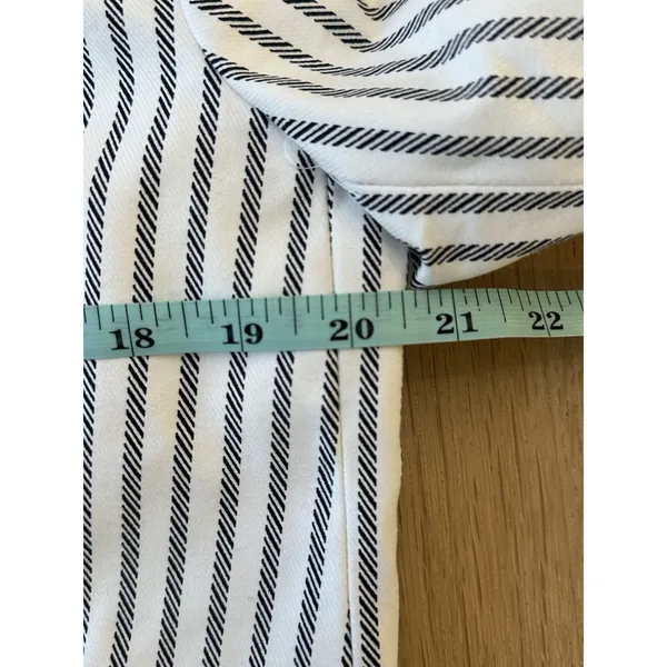 NWOT Zara Navy Striped 3/4 Sleeve Cropped Blazer Jacket Size Large 2504 - Image 7