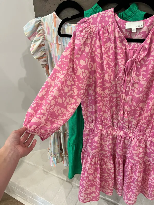 PINCH Boutique pink and cream long sleeve dress - Image 4