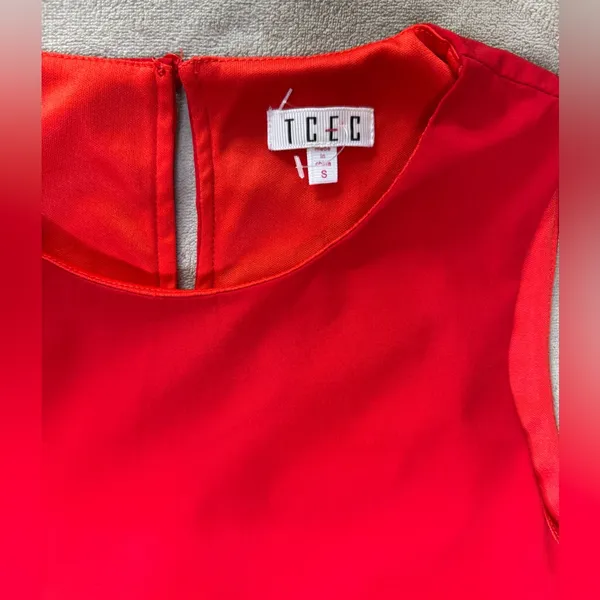 TCEC Red and Black Pleated Sundress Casual - Image 5