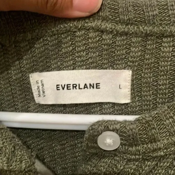 Everlane THE COZY RIB HENLEY KALAMATA Top Organic Cotton Large #500 - Image 4
