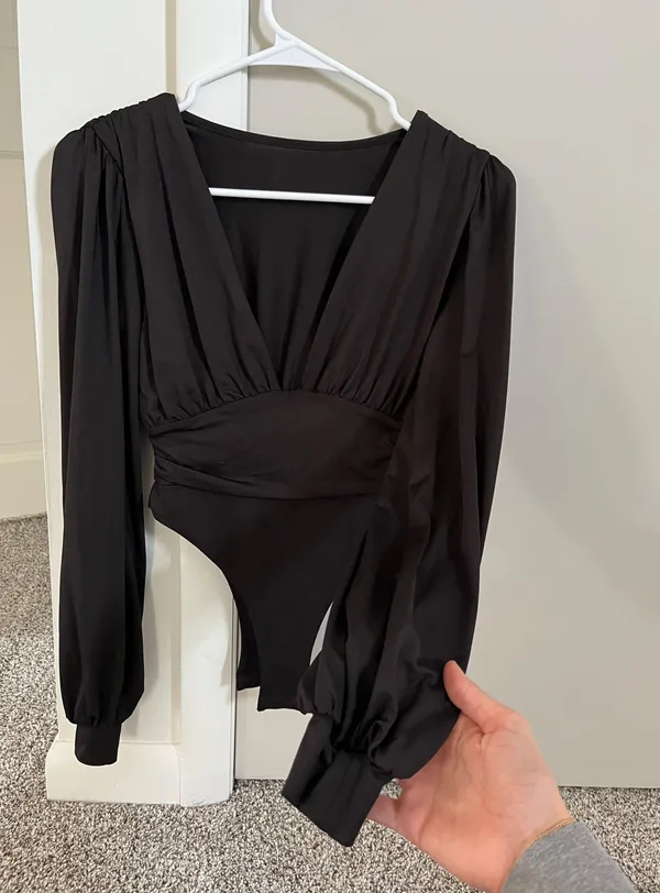 Deep Cut Long Sleeve Bodysuit - Image 2