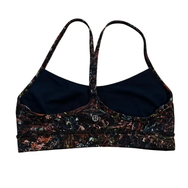 Lululemon Size 6 Flow Y Bra Nulu Light Support B/C Cup Foliage Overlay Multi - Image 4