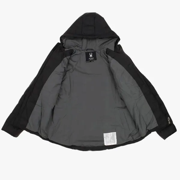 NWT Spyder Clara Puffer jacket Black Hooded Coat Woman size medium - Image 7