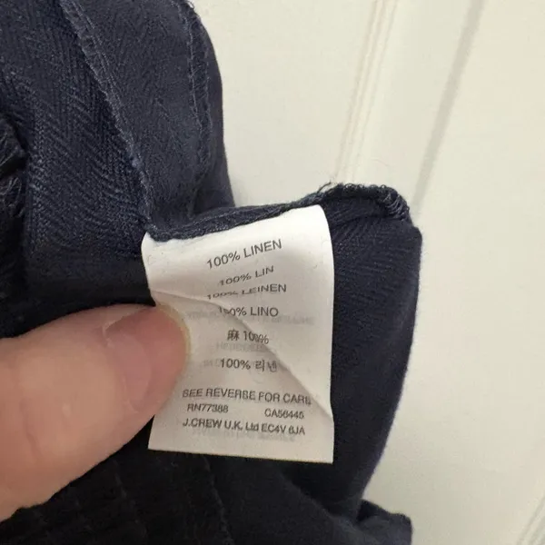 *J. Crew Women's Navy 100% Linen Size Small Summer Shorts - Image 3