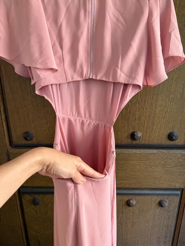 Astr Pink Open Back Flutter-Sleeve Maxi Dress Size XS - Image 4