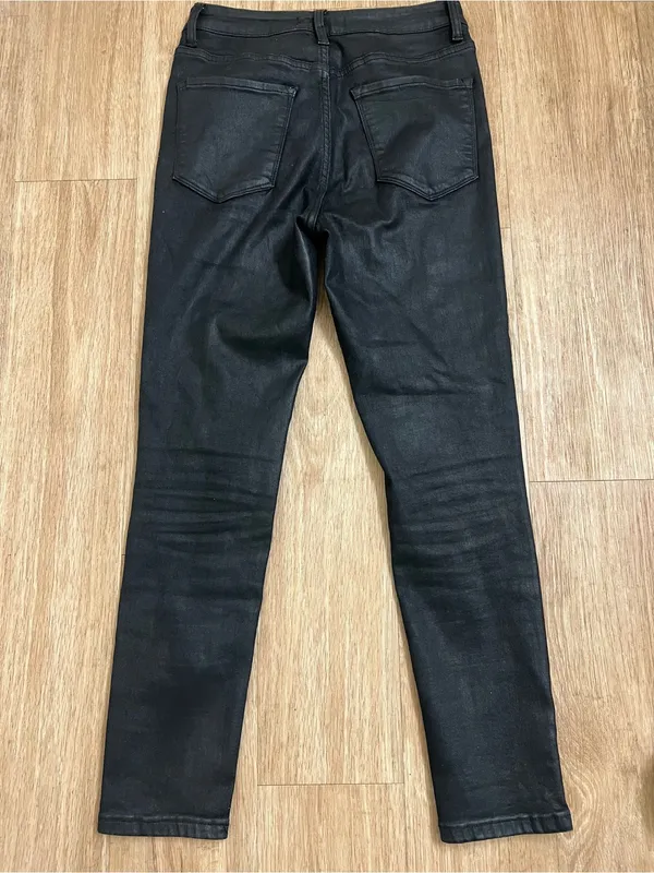 High-Rise Black Skinny Jeans with Button-Up Flyw - Image 4