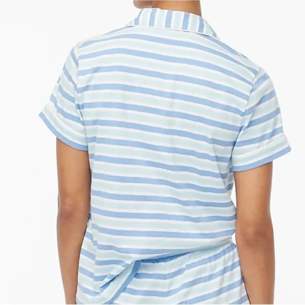 NWOT J Crew Women’s 100% Cotton Striped Pajama Top blue purple Sz XS - Image 3