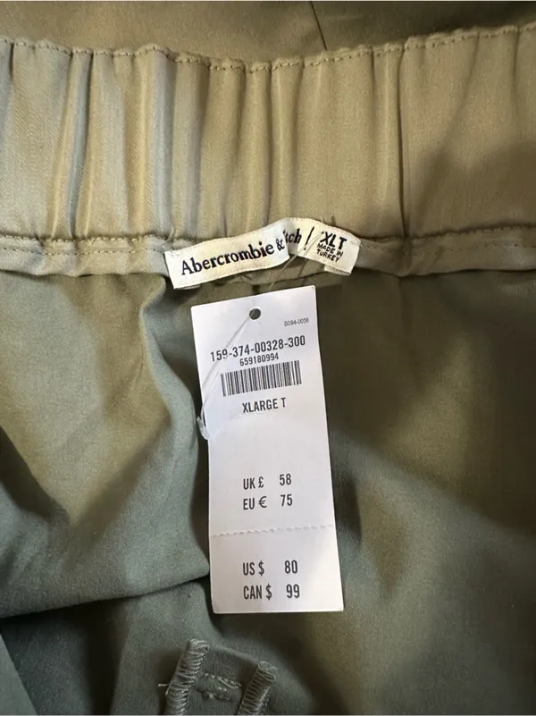 NWT Abercrombie and fitch strapless utility mini dress army green XL TALL - Image 2