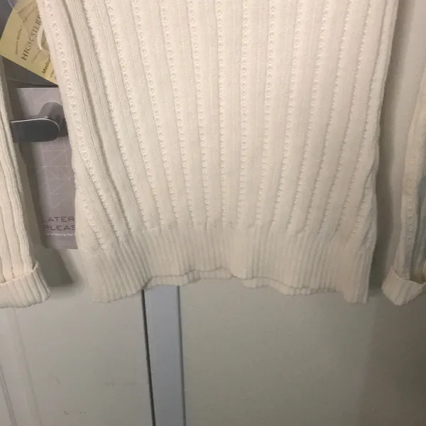 High Sierra cable knit cream light weight sweater M - Image 7