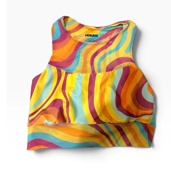 Hoka women's Race day pocket sports bra Multi Color size Small - Image 2