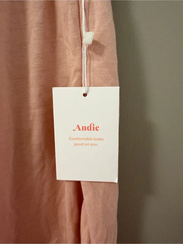 NWT Andie The Short Bamboo Jersey Pull On Drawstring Waist blush Women's Size L - Image 3