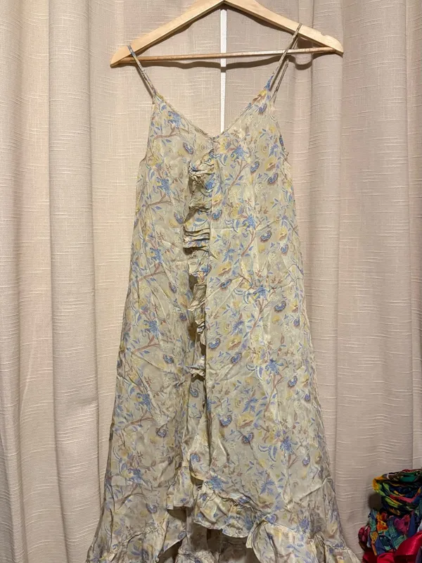 Mes Demoiselles Cream Floral Ruffle High-Low Dress - Image 2