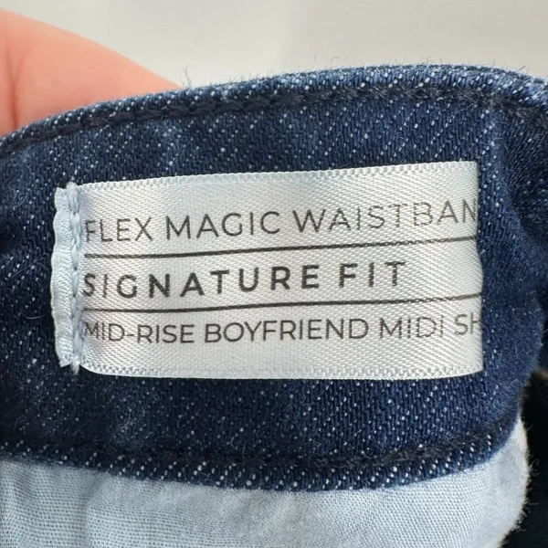 Lane Bryant Size 18 Mid-Rise Boyfriend Cuffed Shorts Dark Blue Casual Summer - Image 7