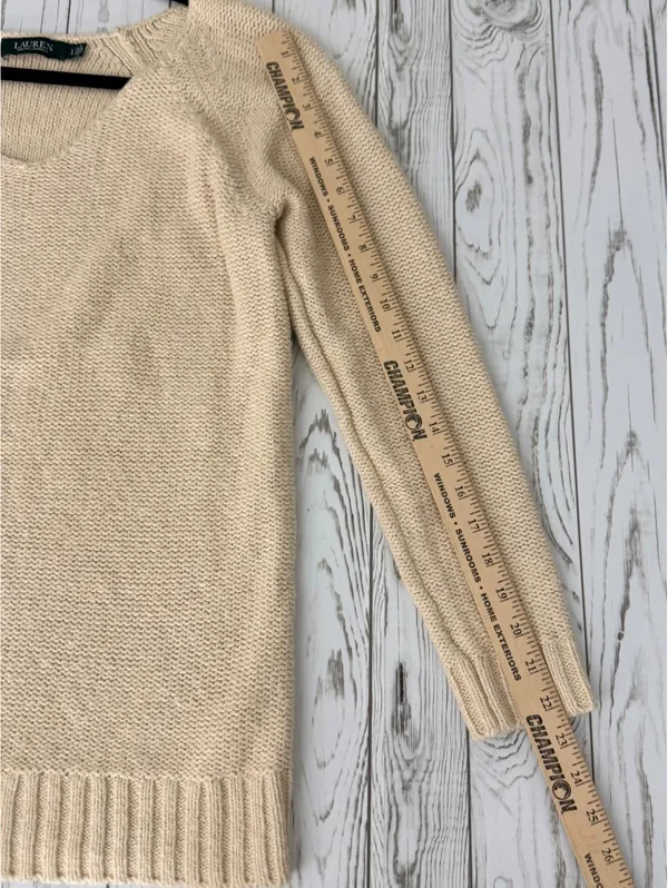 Lauren Ralph Lauren Women’s L Cream Ivory V-Neck Cotton Blend Knit Sweater - Image 6