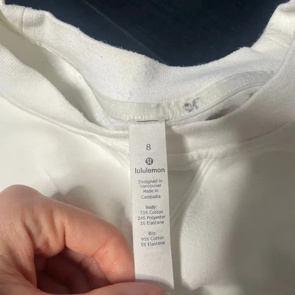 Lululemon All Yours Crewneck Graphic Sweatshirt White Opal Women Size 8 Pullover - Image 4