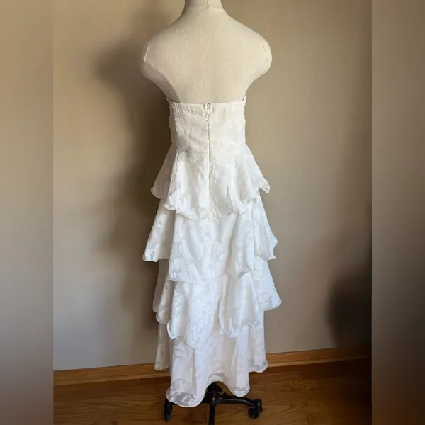 Here Comes The Sun Giavana Strapless Layered Midi Dress Floral Embossed - Image 10