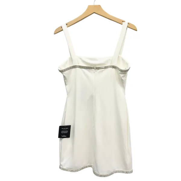 Lulus Glowing Allure White Rhinestone Sleeveless Bodycon Mini Dress size M - Image 4