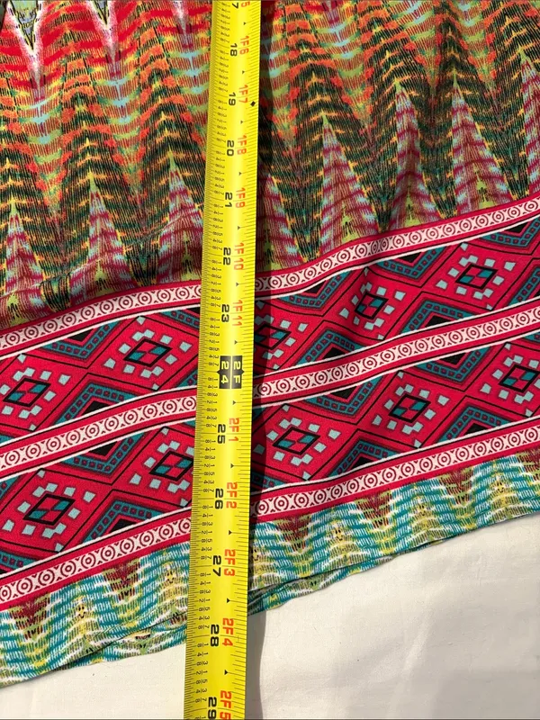 new directions Multicolor Zigzag Tie-Neck Women’s Tunic SZ L - Image 6