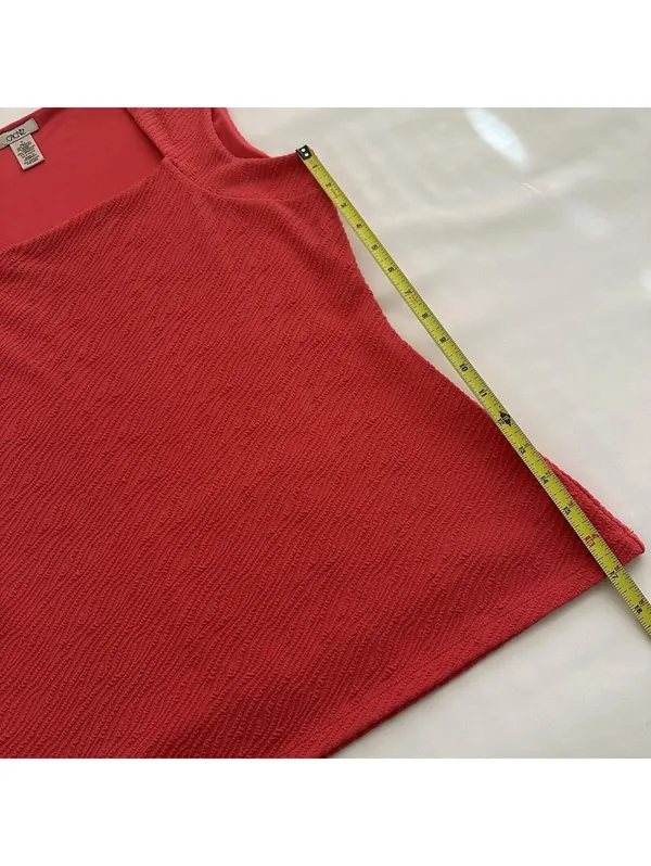 Cache Pink Square Neck Sleeveless Tank Top Textured Shirt Sz M Medium Tencel - Image 6