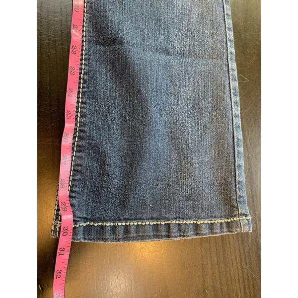 Bongo Jeans Size 7 Women's Boot Cut‎ Embroidered Blue Denim Y2K Festival Western - Image 10
