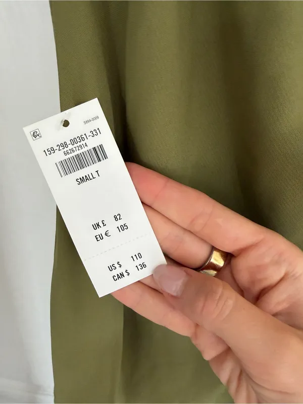 Abercrombie Olive Halter Satin Maxi Dress - Image 6