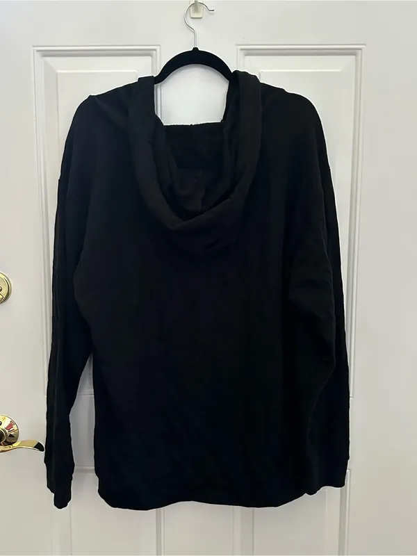 PINK Victoria's Secret Black Logo Hoodie Sweater size L - Image 8