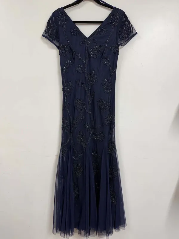 MARINA B Beaded V-Neck Gown Size 6 - Image 5