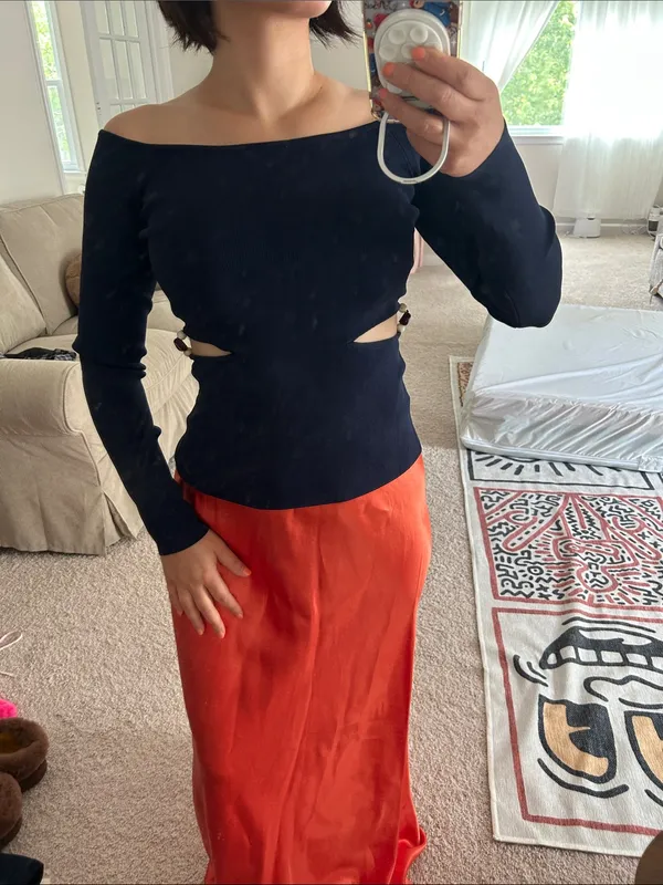 Zara beaded cut out top. Fits S. - Image 10