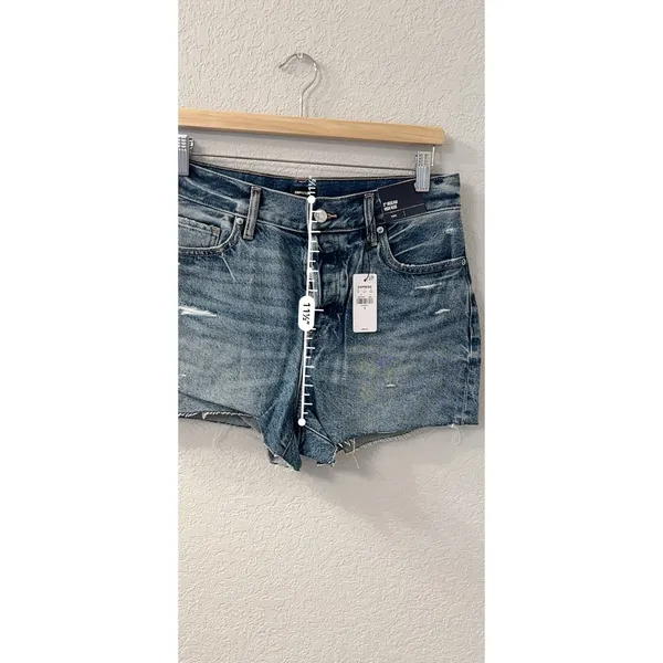 EXPRESS Shorts Womens 6 Distressed Cutoffs Button Fly Medium‎ Wash Denim NWT - Image 5
