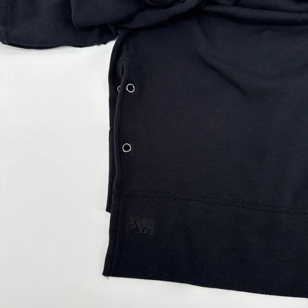 The Normal‎ Brand Puremeso Split Side Overshirt Black High-Lo Rivet Detail Small - Image 4