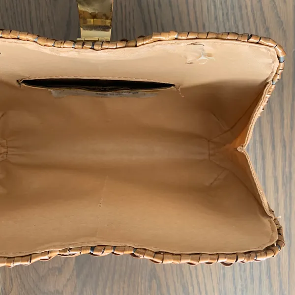 Vintage Woven Clutch with Gold Closure - Image 7