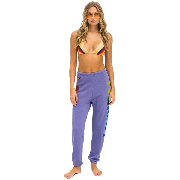 Aviator Nation Logo 2 Sweatpants Lavendar Purple XS Flawed - Image 3